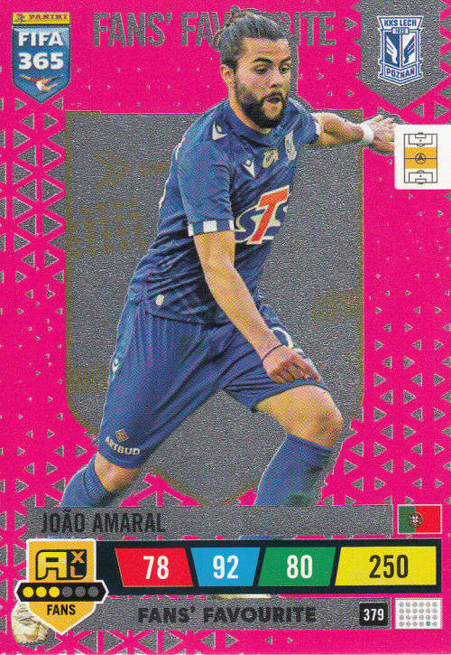 JOAO AMARAL - PANINI `FIFA 365 COLLECTION` 2023 - `FANS FAVORITE` FOIL TRADING CARD 379