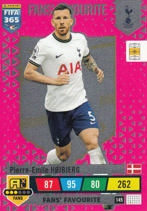 PIERRE E. HOJBJERG - PANINI `FIFA 365 COLLECTION` 2023 - `FANS FAVORITE` FOIL TRADING CARD 145