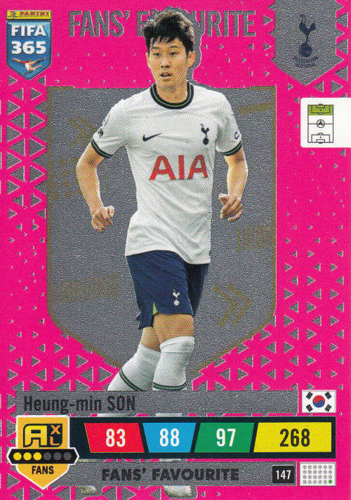 HEUNG MIN SON - PANINI `FIFA 365 COLLECTION` 2023 - `FANS FAVORITE` FOIL TRADING CARD 147