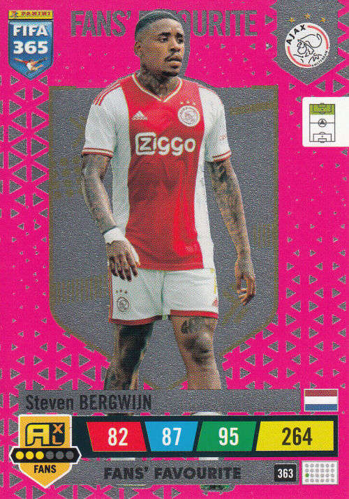 STEVEN BERGWIN - PANINI `FIFA 365 COLLECTION` 2023 - `FANS FAVORITE` FOIL TRADING CARD 363