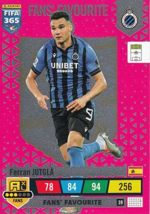 FERRAN JUTGLA - PANINI `FIFA 365 COLLECTION` 2023 - `FANS FAVORITE` FOIL TRADING CARD 39