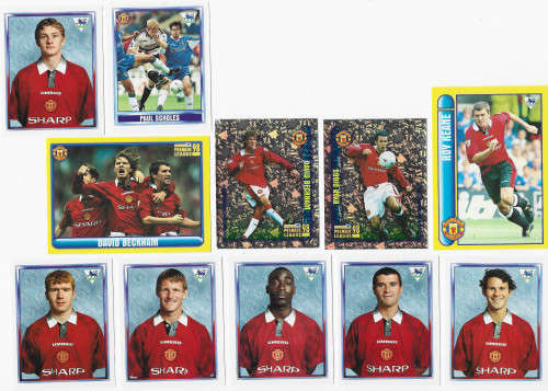 MANCHESTER UNITED FC - MERLIN Premier League Sticker collection 1998 - TEAM SET of 25 `STICKERS`