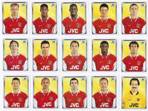 ARSENAL FC - MERLIN Premier League sticker collection 1998 - TEAM SET of 26 `STICKERS` - ROOKIES