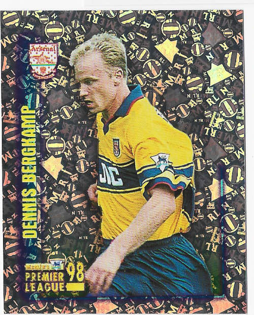 DENNIS BERGKAMP (Arsenal FC) - MERLIN Premier League sticker collection 1998 - RARE FOIL`STICKER`25