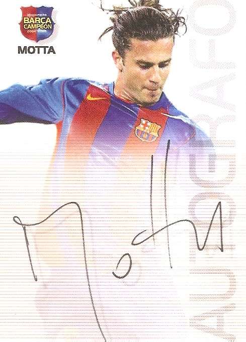 THIAGO MOTTA -`BARCELONA AUTOGRAFO` 2004/05 CAMPEON COLLECTION - RARE `PRINTED AUTOGRAPH` CARD