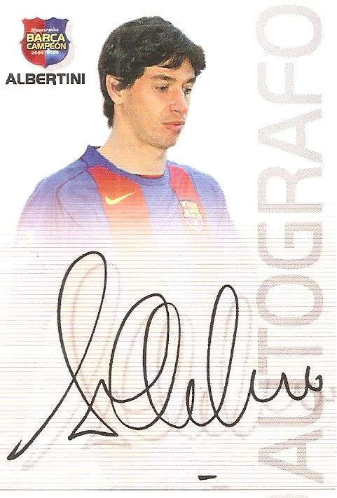 M. ALBERTINI -`BARCELONA AUTOGRAFO` 2004/05 CAMPEON COLLECTION - RARE `PRINTED AUTOGRAPH` CARD
