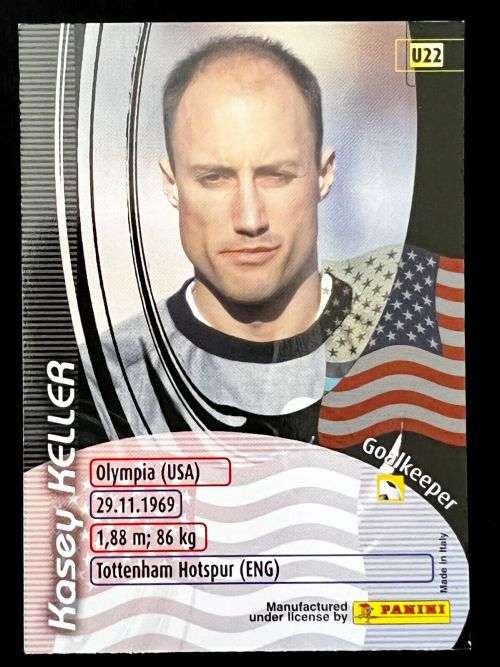 KASEY KELLER (USA) - PANINI `FIFA WORLD CUP 2002`KOREA - RARE`FOIL` TRADING CARD U22