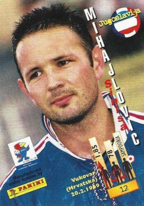 SINISA MIHAJLOVIC (Jugoslavia) - PANINI `FIFA WORLD CUP 1998`FRANCE - RARE`FOIL` TRADING CARD 12