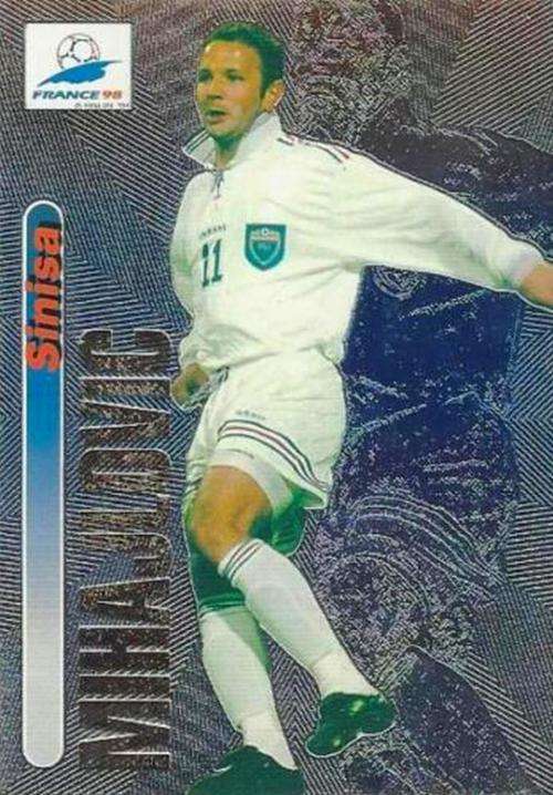 SINISA MIHAJLOVIC (Jugoslavia) - PANINI `FIFA WORLD CUP 1998`FRANCE - RARE`FOIL` TRADING CARD 12
