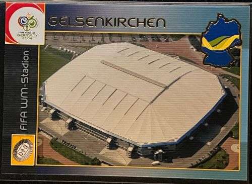 GELSENKIRCHEN - PANINI `WORLD CUP 2006 GERMANY` PREMIUM  - RARE `STADIUM` TRADING CARD 195