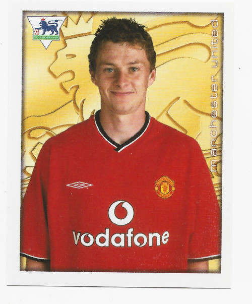 OLE GUNNAR SOLSKJAER - MERLIN Premier League Sticker collection 2001 - RARE `STICKER` 180