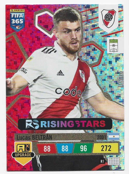 LUCAS BELTRAN - PANINI `FIFA 365 UPDATE COLLECTION` 2023 -`RISING STAR` FOIL TRADING CARD R1