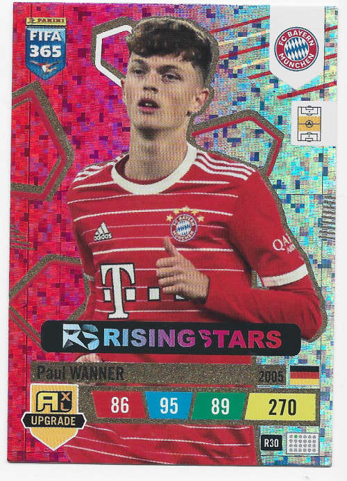 PAUL WARNER (Bayern Mun) - PANINI `FIFA 365 UPDATE COLLECTION` 2023 -`RISING STAR`TRADING CARD R30