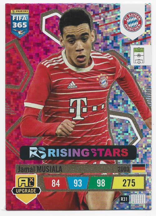 JAMAL MUSIALA (Bayern Mun) - PANINI `FIFA 365 UPDATE COLLECTION` 2023 -`RISING STAR`TRADING CARD R31
