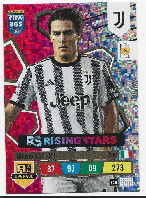 NICOLO FAGIOLI (Juventus) - PANINI `FIFA 365 UPDATE COLLECTION` 2023 -`RISING STAR`TRADING CARD R36