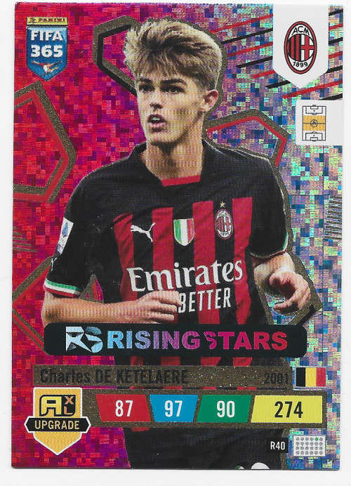 C. KETELAERE (AC Milan) - PANINI `FIFA 365 UPDATE COLLECTION` 2023 -`RISING STAR`TRADING CARD R40