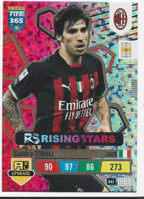 SANDRO TONALI (AC Milan) - PANINI `FIFA 365 UPDATE COLLECTION` 2023 -`RISING STAR`TRADING CARD R41