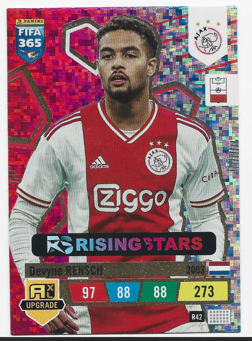 DEVYNE RENSCH (Ajax) - PANINI `FIFA 365 UPDATE COLLECTION` 2023 -`RISING STAR`TRADING CARD R42