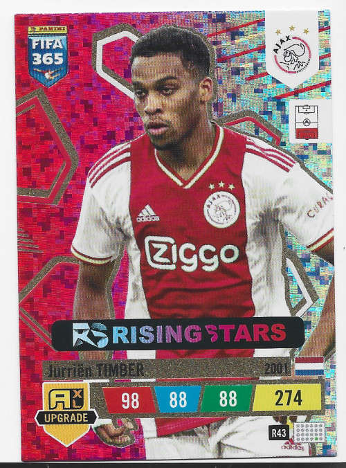 JURRIEN TIMBER (Ajax) - PANINI `FIFA 365 UPDATE COLLECTION` 2023 -`RISING STAR`TRADING CARD R43