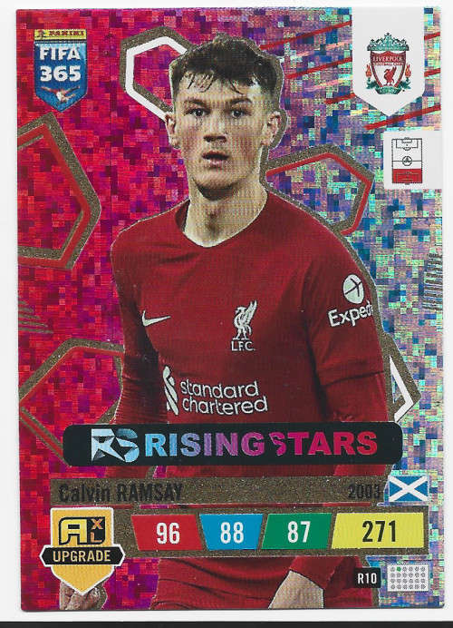 CALVIN RAMSAY (Liverpool) - PANINI `FIFA 365 UPDATE COLLECTION` 2023 -`RISING STAR`TRADING CARD R10