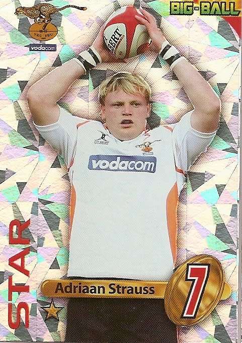 ADRIAAN STRAUSS - 2010 BIG BALL RUGBY COLLECTION - FOIL `STAR PLAYER` TRADING CARD CH01