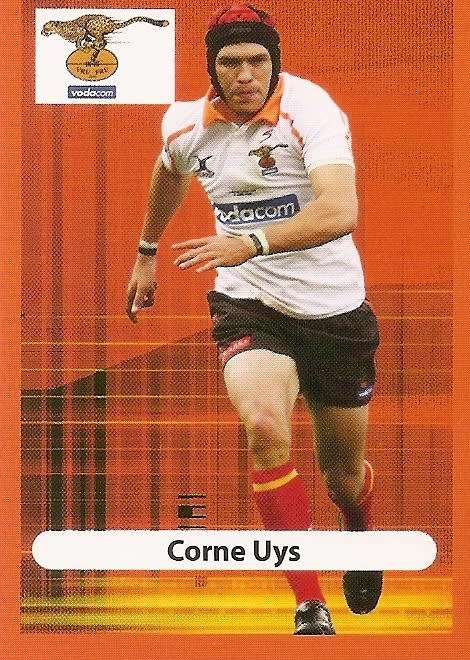 CORNE UYS (Cheetah`s) - BIG BALL RUGBY COLLECTION  2009 - BASE TRADING CARD
