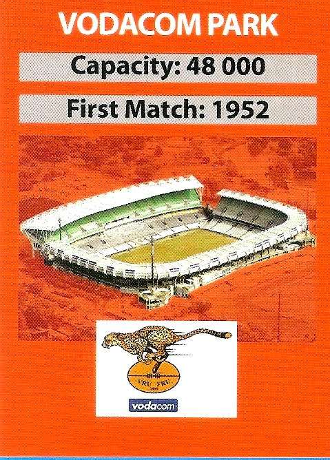 Cheetah`s VODACOM PARK - BIG BALL RUGBY COLLECTION  2009 - `STADIUM` BASE TRADING CARD