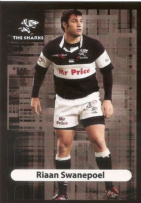 RIAAN SWANEPOEL (Sharks) - BIG BALL RUGBY COLLECTION  2009 - BASE TRADING CARD