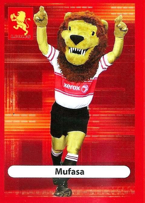 MUFASA (Lions) - BIG BALL RUGBY COLLECTION  2009 -  `MASCOT` BASE TRADING CARD