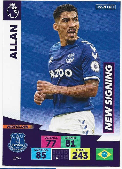 ALLAN (Everton) - EPL ADRENALYN `PLUS` 2020/2021 - `NEW SIGNING` TRADING CARD