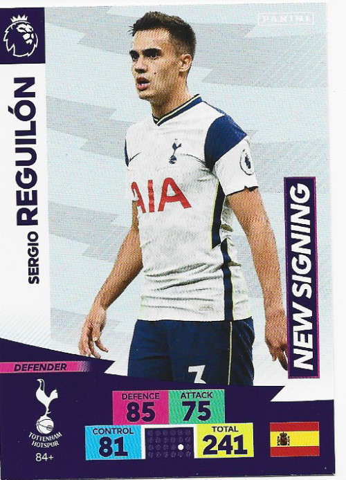 S. REGUILON (Spurs) - EPL ADRENALYN `PLUS` 2020/2021 - `NEW SIGNING` TRADING CARD