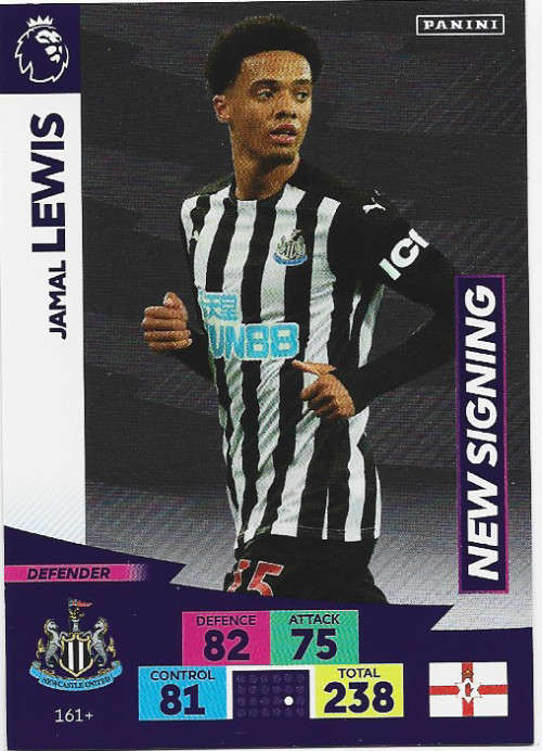 JAMAL LEWIS (Newcastle) - EPL ADRENALYN `PLUS` 2020/2021 - `NEW SIGNING` TRADING CARD