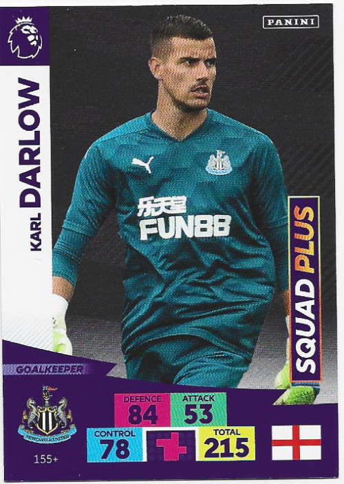 K. DARLOW (Newcastle) - EPL ADRENALYN `PLUS` 2020/2021 - `SQUAD PLUS` TRADING CARD