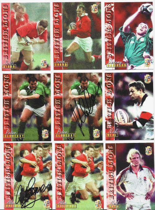 BRITISH LIONS - PANINI RUGBY CARD COLLECTION 1997 - Complete Set of 31 Trading Cards - 6 Signed card