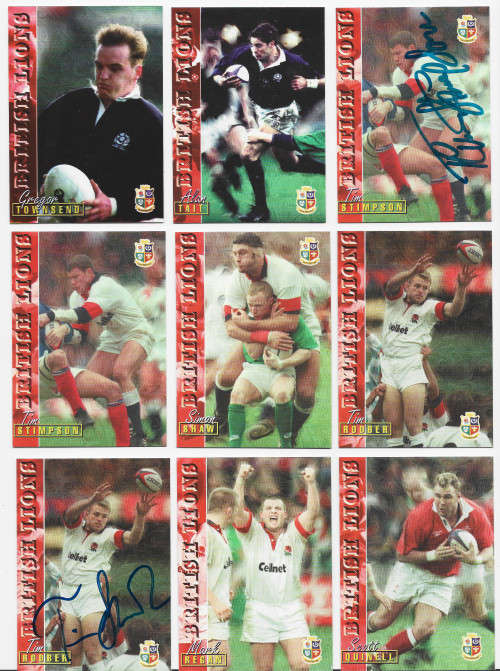 BRITISH LIONS - PANINI RUGBY CARD COLLECTION 1997 - Complete Set of 31 Trading Cards - 6 Signed card
