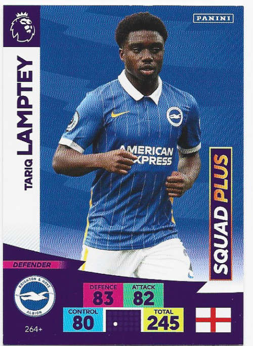 TARIQ LAMPTEY (Brighton) - EPL ADRENALYN `PLUS` 2020/2021 - `NEW SIGNING` TRADING CARD