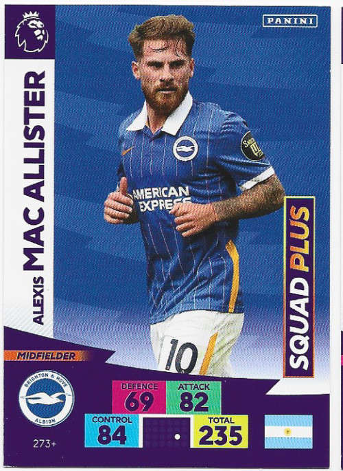 ALEXIS MAC ALLISTER (Brighton) - EPL ADRENALYN `PLUS` 2020/2021 - `NEW SIGNING` TRADING CARD