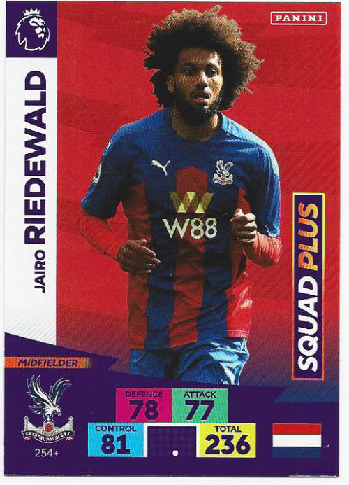 JAIRO RIEDEWALD (Crystal Palace) - EPL ADRENALYN `PLUS` 2020/2021 - `NEW SIGNING` TRADING CARD