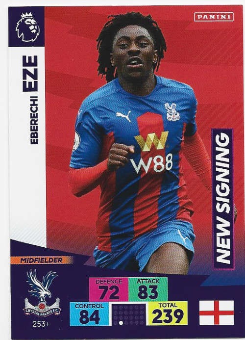 EBERECHI EZE (Crystal Palace) - EPL ADRENALYN `PLUS` 2020/2021 - `NEW SIGNING` TRADING CARD