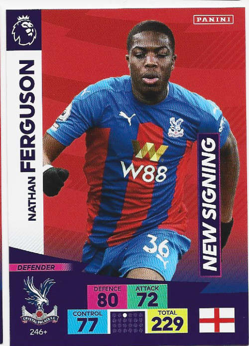 NATHAN FERGUSON (Crystal Palace) - EPL ADRENALYN `PLUS` 2020/2021 - `NEW SIGNING` TRADING CARD