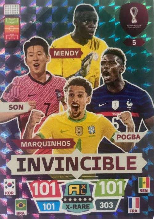 INVINCIBLE - PANINI `FIFA WORLD CUP 2022` QATAR - RARE INVINCIBLE `TOP MASTER` TRADING CARD 5