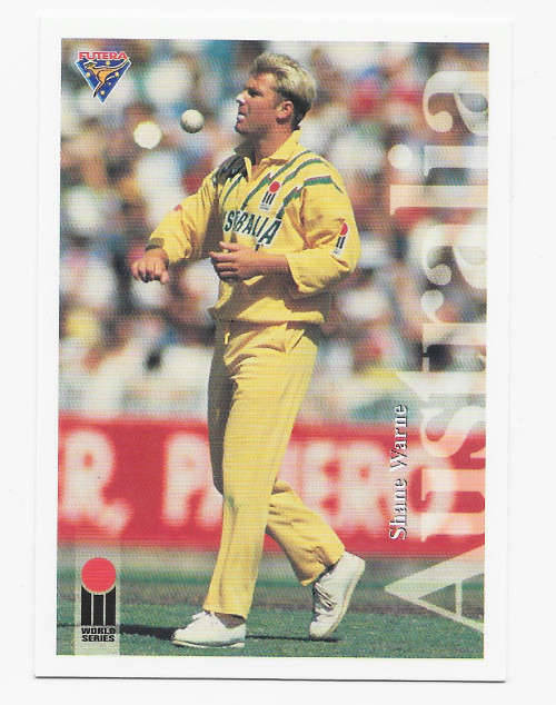SHANE WARNE - FUTERA 1994 CRICHET WORLD SERIES CARD COLLECTION - BASE TRADING CARD 28