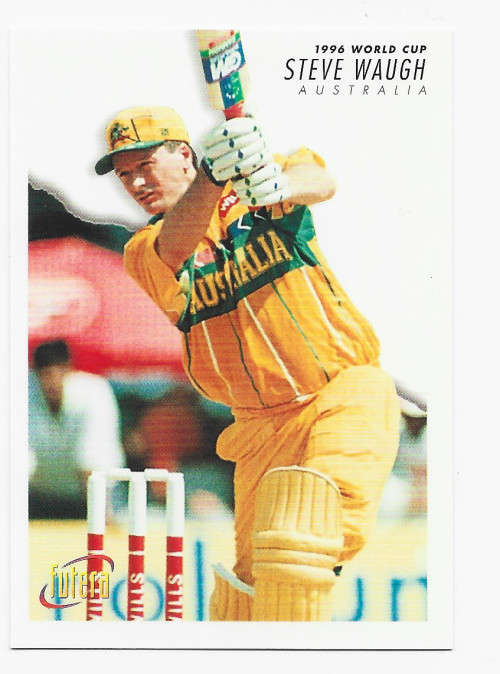 STEVE WAUGH - 1996 FUTERA CRICKET WORLD CUP COLLECTION - BASE TRADING CARD 32