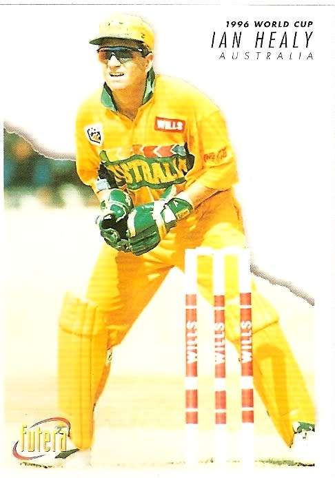IAN HEALY - 1996 FUTERA CRICKET WORLD CUP COLLECTION - BASE TRADING CARD 11