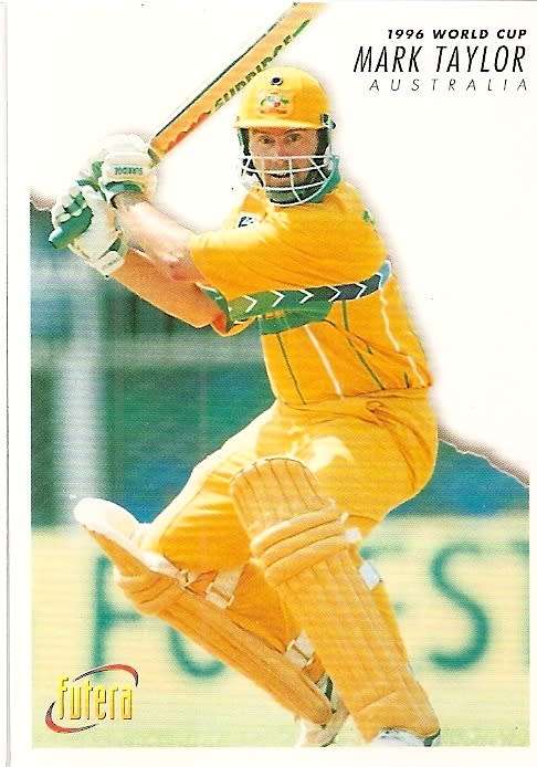 MARK TAYLOR - 1996 FUTERA CRICKET WORLD CUP COLLECTION - BASE TRADING CARD 1