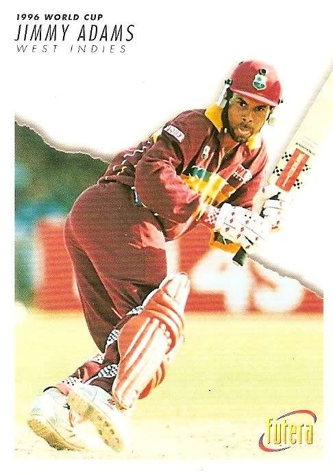 JIMMY ADAMS (West Indies) - 1996 FUTERA CRICKET WORLD CUP COLLECTION - BASE TRADING CARD 7