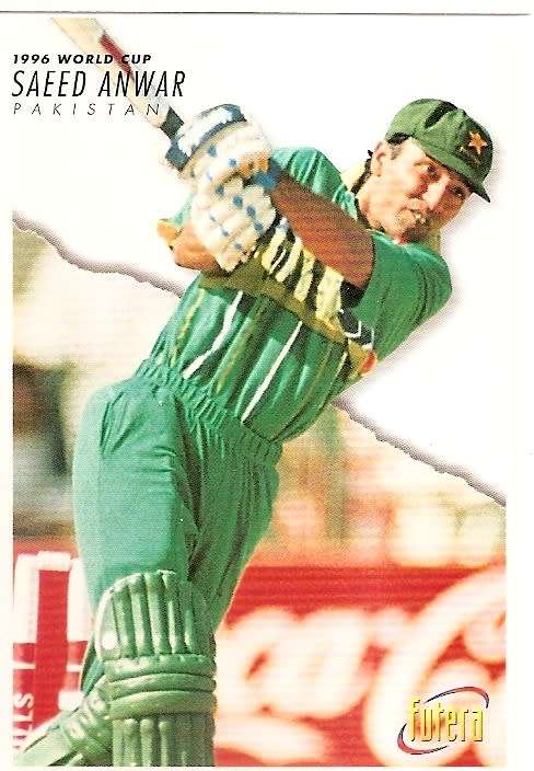 SAEED ANWAR (Pakistan) - 1996 FUTERA CRICKET WORLD CUP COLLECTION - BASE TRADING CARD 31