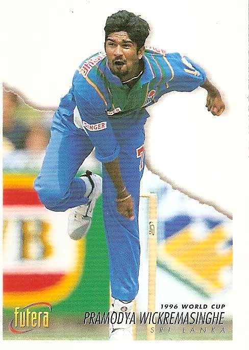PRAMODYA WICKREMASINGE (Sri Lanka) - 1996 FUTERA CRICKET WORLD CUP COLLECTION - BASE TRADING CARD 26