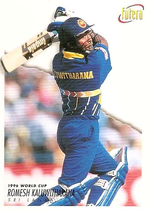 ROMESH KALUWITHARNA (Sri Lanka) - 1996 FUTERA CRICKET WORLD CUP COLLECTION - BASE TRADING CARD 45