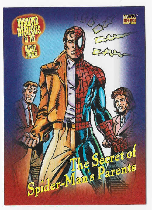 THE SECRET of SPIDERMAN`s PARENTS - MARVEL UNIVERSE 1993 -  TRADING CARD 143